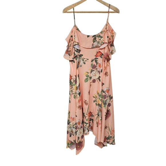 Belle Sky Womens Asymmetrical Midi Dress Size Xl Floral Spring Ruffle Bloomcore - Picture 5 of 9